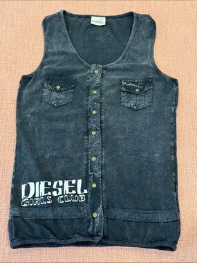 Vintage wm’s Diesel Black / graphite Washed Snap-Front Tank Top